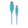 Кабель Cablexpert CC-USB2B-AMCM-2M-VM Type-C 2.1 A, 2.0 m, premium cotton braided, Blue