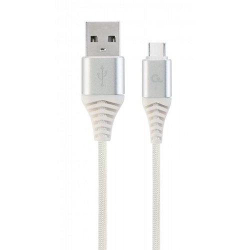 Кабель Cablexpert CC-USB2B-AMCM-1M-BW2 Type-C 2.1 A, 1.0 m, premium cotton braided, White