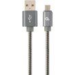 Кабель Cablexpert CC-USB2S-AMmBM-1M-BG Micro-USB 2.1 A, 1.0 m, premium spiral metal, Black