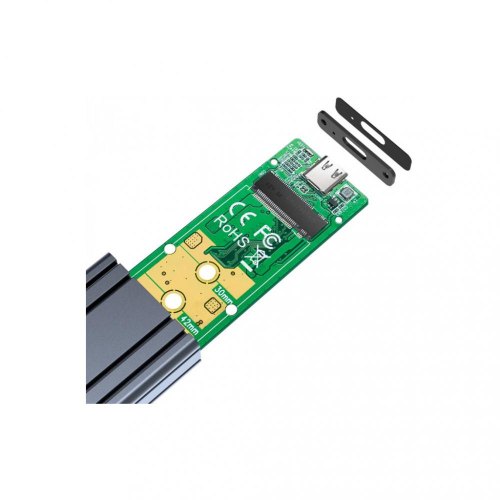 Зовнішня кишеня Maiwo (K1686P), M.2 SSD NVMe, USB 3.1 Type C, Grey