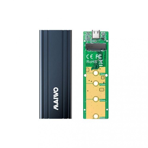 Зовнішня кишеня Maiwo (K1686P), M.2 SSD NVMe, USB 3.1 Type C, Grey