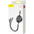 Кабель Baseus Golden Loop Three-in-One Elastic Data Cable USB for M+L+T 3.5A 1.2m, Black