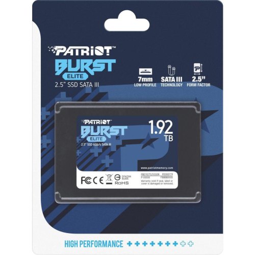 Накопичувач SSD 2.5 Patriot Burst Elite 1.92GB SATAIII 3D TLC (PBE192TS25SSDR)