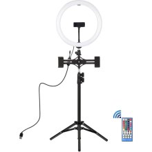 Кільцева USB LED лампа Puluz PKT3068B 11.8 + штатив 1.1 м