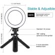 Кільцева USB LED лампа Puluz PKT3058B 4.7 + штатив 12 см