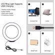 Кільцева USB LED лампа Puluz PKT3058B 4.7 + штатив 12 см