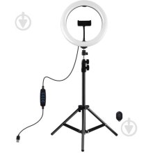 Кільцева USB LED лампа Puluz PKT3069B 10.2 + штатив 1.1 м