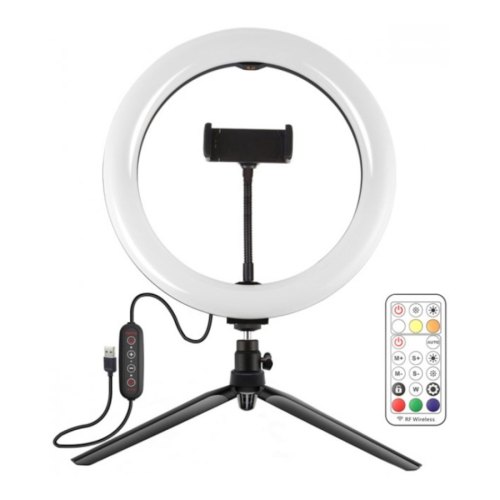 Кільцева USB LED лампа Puluz PKT3082B 10 + настільний штатив