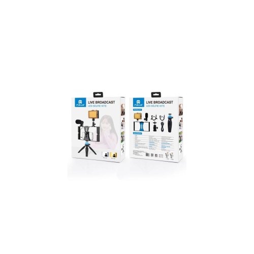 Комплект блогера Puluz PKT3023 4в1 (світло, кріплення, тримач для телефону, мікрофон)