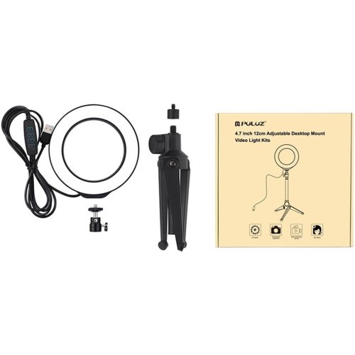 Кільцева USB LED лампа Puluz PKT3031 4.7 + настільний штатив