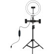 Кільцева USB LED лампа Puluz PKT3053B 10 + штатив 1.1 м