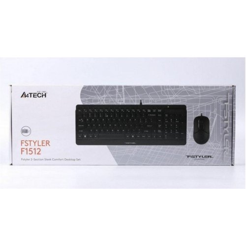 Комплект дротовий (клавіатура+мишка), A4Tech F1512 (Black)