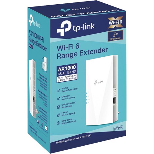 Повторювач Wi-Fi сигналу TP-LINK RE600X AX1800 1хGE OneMesh
