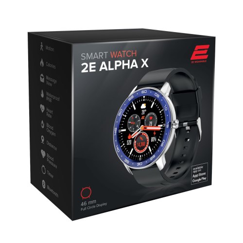 Смарт годинник 2E Alpha X 46 mm, Silver-Blue
