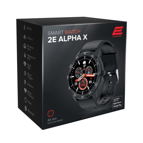 Смарт годинник 2E Alpha X 46 mm, Black-Silver