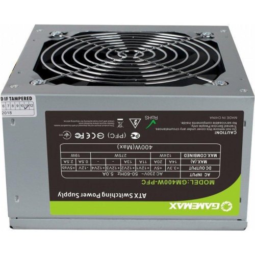 Блок живлення GameMax ATX 400W PFC 12см смз кабелем живлення GM-400W-PFC