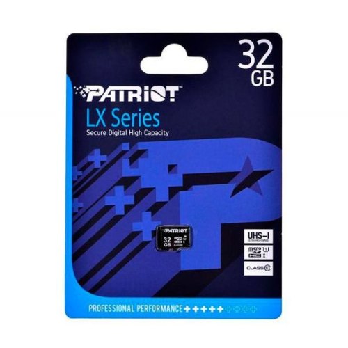 microSDHC карта 32GB Patriot LX Series class10 UHS-1 (PSF32GMDC10)