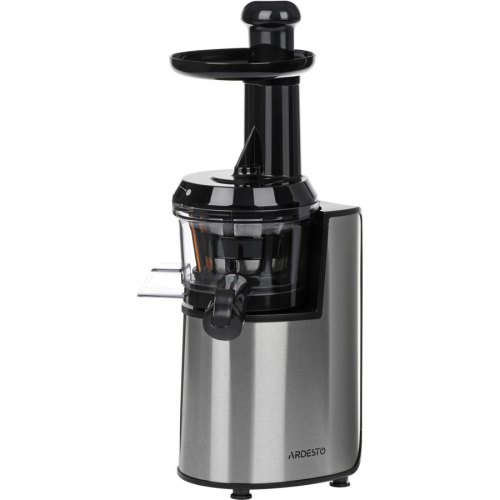 Соковитискач Ardesto шнекова 200Вт, чаша-0.6л, жмих-0.6л, пластик/метал, сріблясто-чорний