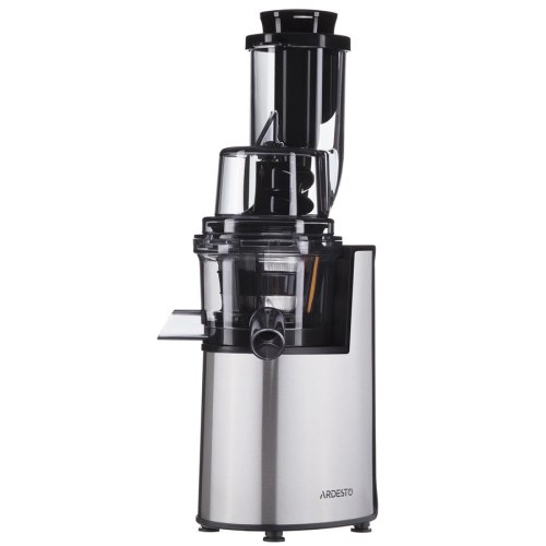 Соковитискач Ardesto шнекова 200Вт, чаша-0.6л, жмих-0.6л, пластик/метал, сріблясто-чорний