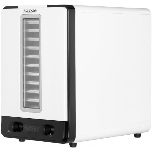 Сушарка для продуктів Ardesto 550Вт, піддонів - 10+1x3см, макс - 70°С, сітка для ягід, пластик, білий