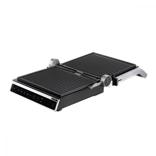 Гриль Ardesto прижимний  2000Вт, темп. режимів-6, з`ємні пластини, розкриття на  180°, сріблястий