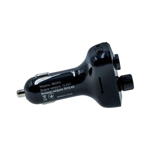 Автомобільний MP3-FM модулятор Grand-X 98GRX MegaBass, Bluetooth V5.0,  Hands Free, MicroSD, 2USB 1A+2,4A