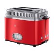 Тостер Russell Hobbs Retro 1100Вт, метал, червоно-сріблястий