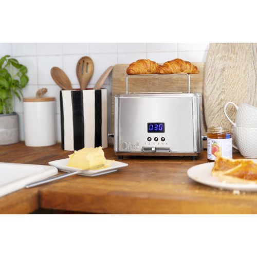 Тостер Russell Hobbs Compact Home 820Вт, метал, 1 слот, LED дисплей, сріблястий