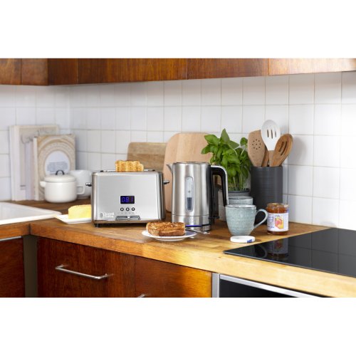 Тостер Russell Hobbs Compact Home 820Вт, метал, 1 слот, LED дисплей, сріблястий