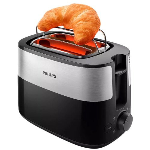 Тостер Philips Daily Collection 830Вт, метал/пластик, чорний