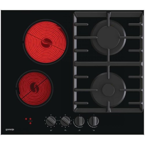 Варильна поверхня Gorenje комбінована (2 газ + 2 склокерам. ), 60см, чорний