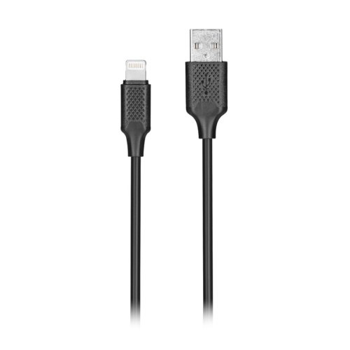 Kабель KITs USB 2.0 to Lightning cable, 2A, 1m, black
