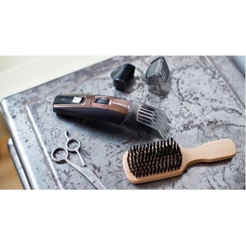 Тример Remington Beard Kit, для бороди і вусів, акум., насадок-2, ножиці, щітка у компл., титан.напил., коричневий
