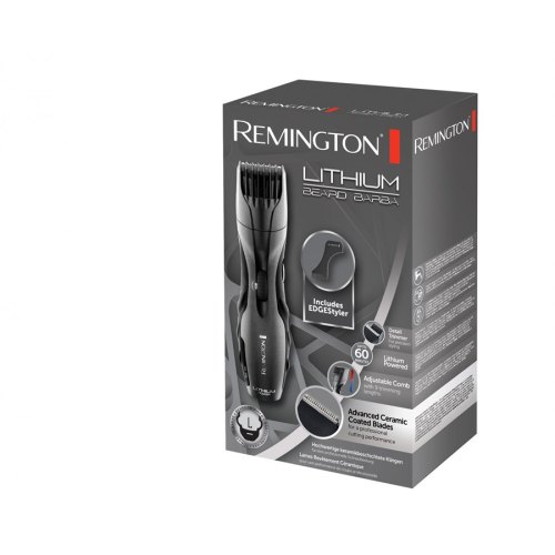 Тример Remington Lithium Beard Barba, для бороди і вусів, мережа+акум., вібраційний мотор, кераміч.напилення, чорний