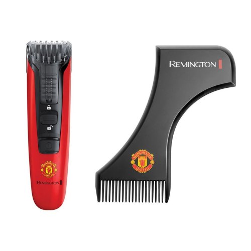 Тример Remington Beard Boss Manchester United, для бороди і вусів, акум., роторний мотор, насадок-1, сталь, червоний