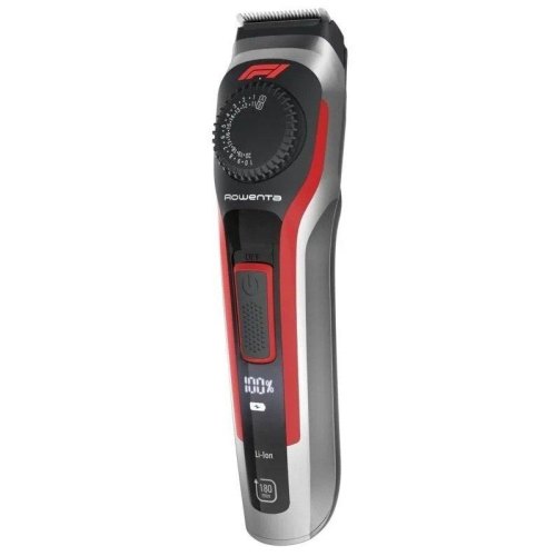 Тример Rowenta Formula 1, для бороди і вусів, мережа+акум., насадок-2, чохол, титан.напил., червоний