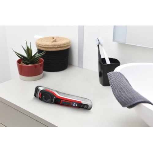 Тример Rowenta Formula 1, для бороди і вусів, мережа+акум., насадок-2, чохол, титан.напил., червоний