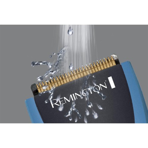 Машинка для стрижки Remington Titianium, мережа+акум., насадок-2, кейс,ножиці, гребінець в компл, титан.напил., синій