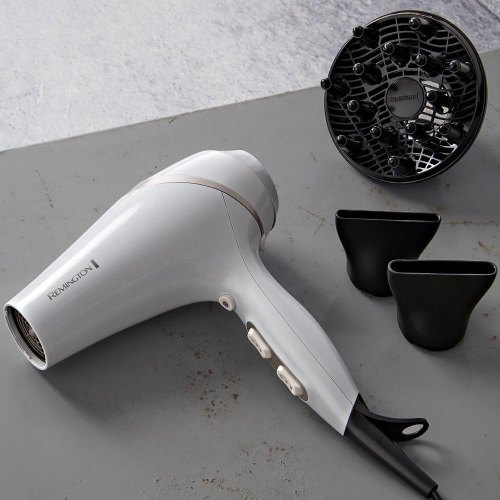 Фен Remington HydraLuxe, 2300Вт, 3 режими, дифузор, іоніз-я, хол. обдув, білий