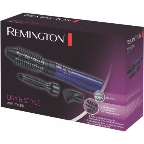 Фен-щітка Remington Dry & Style, 800Вт, 2 режими, іонізація, хол. обдув, кераміка, синій