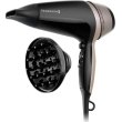 Фен Remington Thermacare Pro, 2100Вт, 3 режими, дифузор, турмалинова іонізація, холодний обдув, чорно-коричневий
