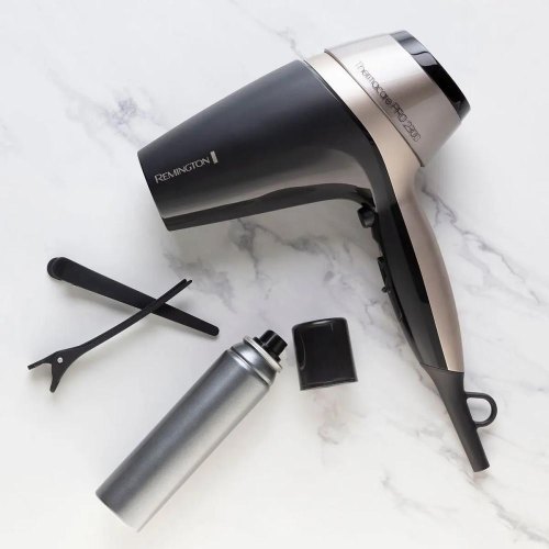 Фен Remington Thermacare Pro, 2100Вт, 3 режими, дифузор, турмалинова іонізація, холодний обдув, чорно-коричневий