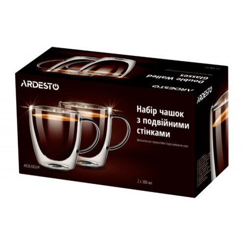Набір чашок Ardesto з подвійними стінками 400 мл (AR2640GH)