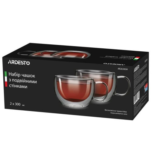 Набір чашок Ardesto з подвійними стінками 300 мл (AR2630GH)