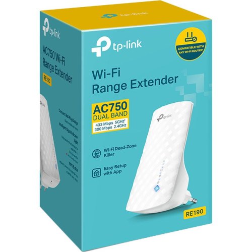 Повторювач Wi-Fi сигналу TP-LINK RE190 AC750 OneMesh