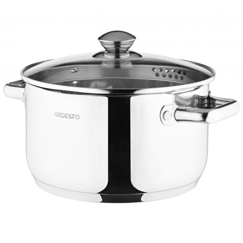 Каструля Ardesto Gemini Lecco з носиком для зливу скляна кришка 4.7 л (AR2847CS)