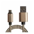 Кабель Grand-X USB-microUSB FM-08BY 2,1A, 1m, Handmade, Brown/Yellow