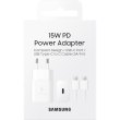 Мережевий зарядний пристрiй Samsung EP-T1510XWEGRU 15W Power Adapter with Type-C to Type-C cable White