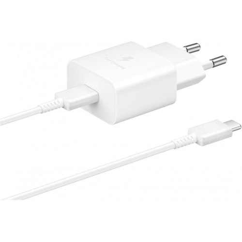 Мережевий зарядний пристрiй Samsung EP-T1510XWEGRU 15W Power Adapter with Type-C to Type-C cable White