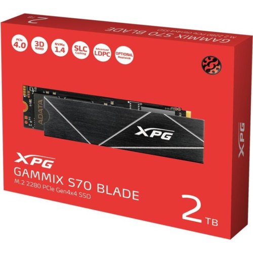 Накопичувач SSD NVMe M.2 2280 ADATA XPG Gammix S70 Blade 2TB PCIe 4.0 3D TLC (AGAMMIXS70B-2T-CS)